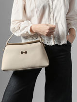 Sac Port� �paule Freesia Cuir Nathan baume Beige eden 4-vue-porte