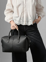 Leather Senna Satchel Nathan baume Red drive 2-vue-porte