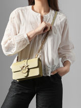 Cross Body Tas Love Bag Icon Leather Pinko Green love bag icon A0F1-vue-porte