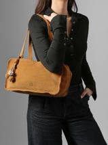 Shoulder Bag Leather Biba Brown leather BLI1L-vue-porte