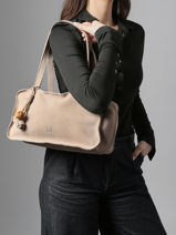 Shoulder Bag Leather Biba Beige leather BLI1L-vue-porte