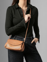 Shoulder Bag Leather Leather Biba Brown leather ISE1L-vue-porte