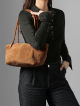 Shoulder Bag Leather Biba Brown leather SOR4L-vue-porte