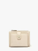 Coin Purse With Card Holder Miniprix Beige saffiano F5012