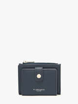 Coin Purse With Card Holder Saffiano Miniprix Blue saffiano F5012