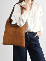 Sac  Folk Lady Cuir Gerard darel Marron folk lady DDS72407-vue-porte