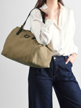 Sac Gd Simple Bag Canvas Coton Gerard darel Vert canvas Z450-vue-porte