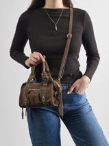 Crossbody Bag Velvet Leather Milano Beige velvet VE24092O-vue-porte