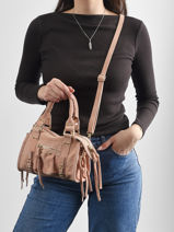 Sac Bandouli�re Velvet Cuir Milano Rose velvet VE24092O-vue-porte