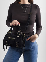Crossbody Bag Velvet Leather Milano Black velvet VE24093O-vue-porte