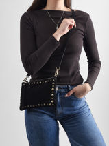Sac Bandouli�re Velvet Milano Noir velvet VE24111O-vue-porte