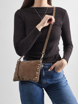 Sac Bandouli�re Velvet Cuir Milano Marron velvet VE24111O-vue-porte