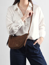 Shoulder Bag Vintage Leather Nat et nin Brown vintage LUNE-vue-porte