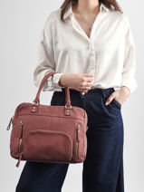 Sac Macy Cuir Nat et nin Rose vintage MACY-vue-porte