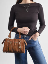 Satchel Bride Lulu castagnette Brown bride D-vue-porte