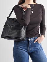 Sac Port� �paule Soft Lulu castagnette Noir soft AISSAM-vue-porte