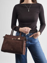 Satchel Buckle Lulu castagnette Brown buckle D-vue-porte
