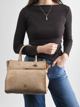 Satchel Buckle Lulu castagnette Beige buckle D-vue-porte