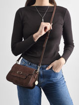 Shoulder Bag Buckle Lulu castagnette Brown buckle D-vue-porte