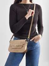 Shoulder Bag Buckle Lulu castagnette Beige buckle D-vue-porte