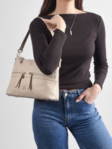 Sac Port� �paule Zip Lulu castagnette Beige zip ALCIDE-vue-porte