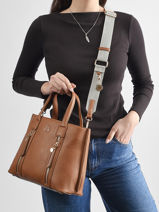 Satchel Zip Lulu castagnette Brown zip ALBERTO-vue-porte
