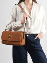 Sac Port� �paule Love Bag Soft Pinko Marron love bag soft 6178A0F6-vue-porte