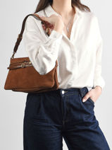 Leather Classic Belt Crossbody Bag Pinko Brown love bag soft 6176A0F6-vue-porte