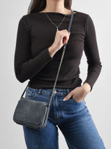 Shoulder Bag Leather Biba Blue leather BET12L-vue-porte