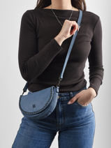 Shoulder Bag Heritage Leather Biba Blue heritage YAM1L-vue-porte