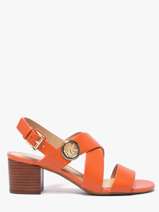 Sandales � Talon En Cuir Michael kors Orange women EMS1L835