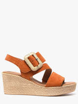 Sandales Semelle Compens�e En Cuir Gabor Orange women 10