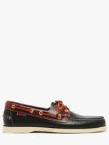 Boat Shoes In Leather Sebago Black men 7111M7W