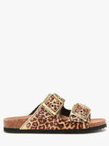 Sandals In Leather Colors of california Brown women HCBIO502