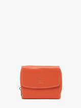 Leather Caviar Wallet Crinkles Orange caviar 14201