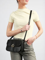 Shoulder Bag Paris Philos Leather Lancaster Black paris philos 82-vue-porte