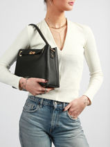 Sac Port� �paule Saffiano David jones Noir saffiano CM6829-vue-porte