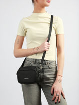 Shoulder Bag Donna Ama Leather Lancaster Black donna ama 67-vue-porte