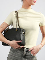 Shoulder Bag Vintage Leather Mila louise Black vintage 3889C1-vue-porte