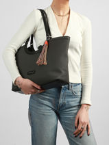 Shoulder Bag Grigri Polyurethane David jones Black grigri CM8380-vue-porte