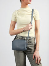 Shoulder Bag Donna Ama Leather Lancaster Blue donna ama 66-vue-porte