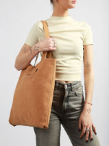 Shoulder Bag Suedine Kba Lancaster Brown suedine kba 61-vue-porte