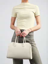 Satchel Donna Hopper Leather Lancaster White donna hopper 121-vue-porte