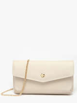 Sac Pochette Luna Cuir Avec Cha�nette Amovible Hexagona Beige luna 688422