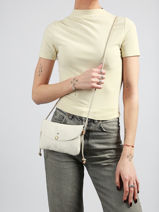 Shoulder Bag Vintage Leather Mila louise White vintage 3756C1-vue-porte