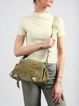 Shoulder Bag Vintage Leather Mila louise Beige vintage 3861XVC-vue-porte