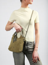 Sac Bandouli�re Vintage Cuir Mila louise Beige vintage 23059V-vue-porte