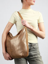 Shoulder Bag Vintage Leather Mila louise Brown vintage 23047XC-vue-porte