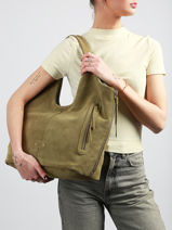 Shoulder Bag Vintage Leather Mila louise Beige vintage 23030V-vue-porte