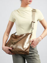 Shoulder Bag Vintage Leather Mila louise Brown vintage 3822RX-vue-porte